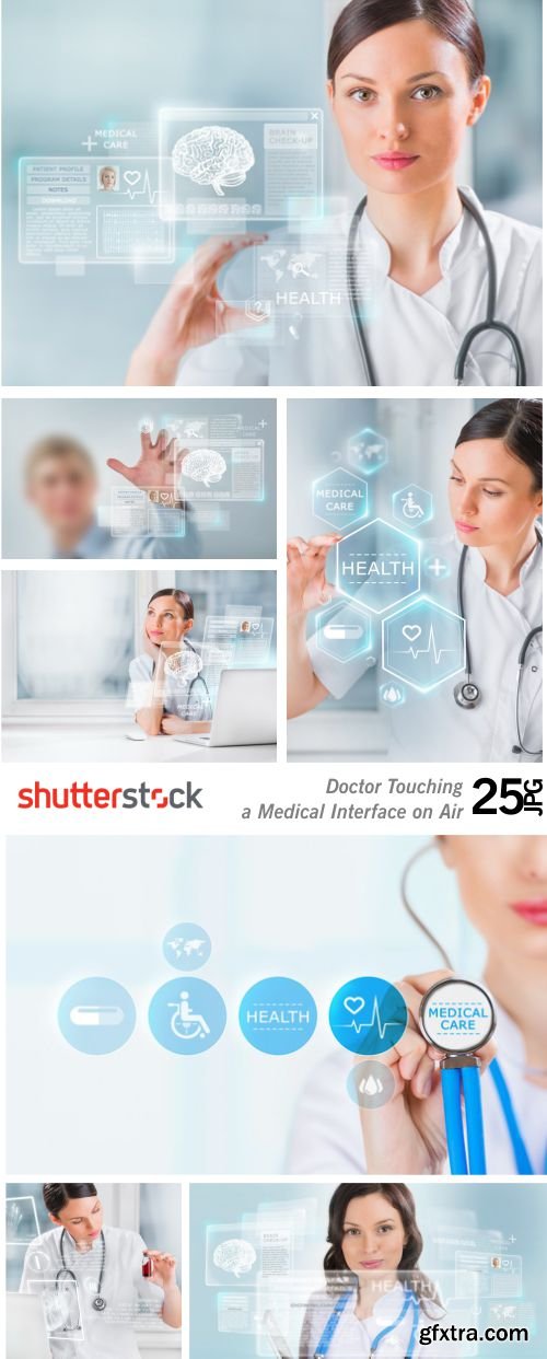 Doctor Touching a Medical Interface on Air 25xJPG