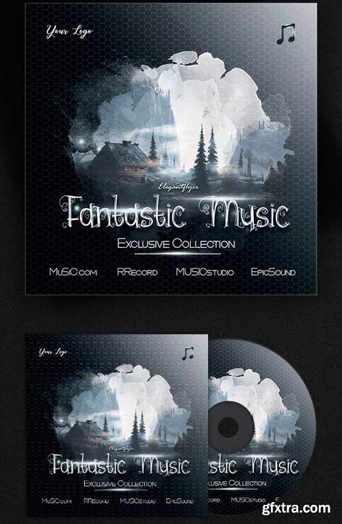 Fantastic Music V1 CD Cover PSD Template