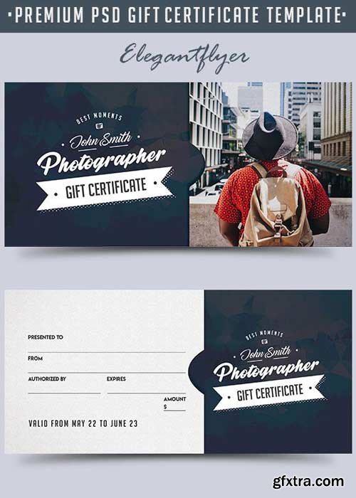 Photographer V1 2018 Premium Gift Certificate PSD Template