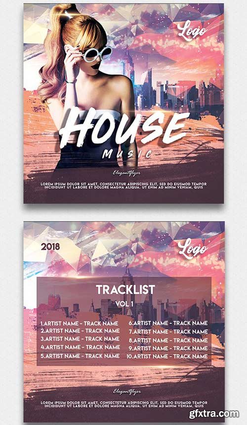 House Music V1 2018 CD Cover PSD Template