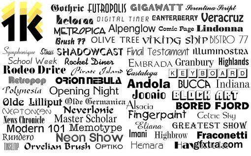 1000 OpenType Fonts - Commercial Use Fonts v4.0 (macOS)