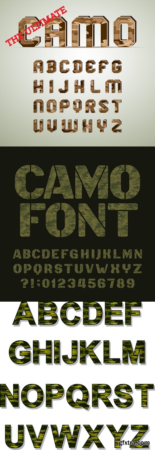 Vectors - Creative Camouflage Alphabets