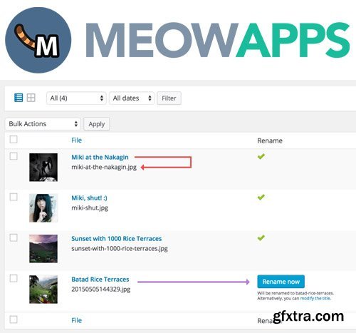 MeowApps - Media File Renamer Pro v4.0.1 - For cleaner & SEO friendly filenames - NULLED