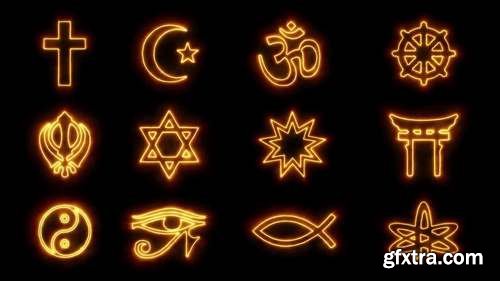 MotionArray - 12 Religious Symbols Motion Graphics 55618