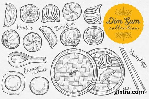 Asian Food Dim Sum Illustrations