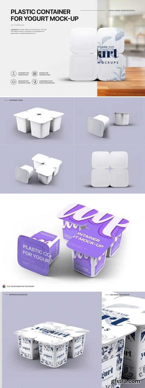 Plastic Container For Yogurt mock-up