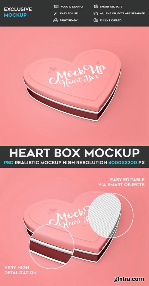 Heart Box - PSD Mockup
