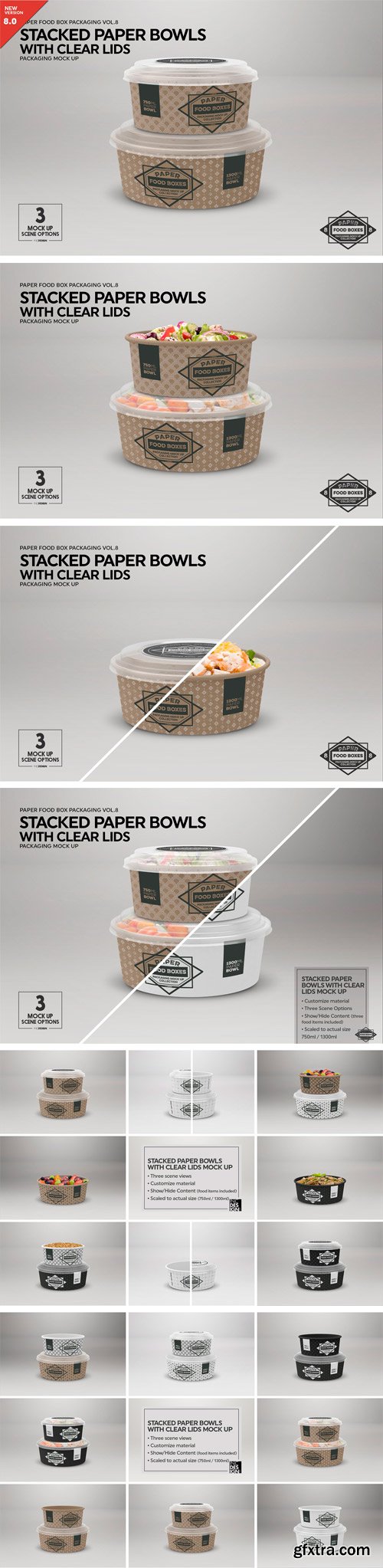 CM - Stacked Paper Bowls Mock Up 2181789
