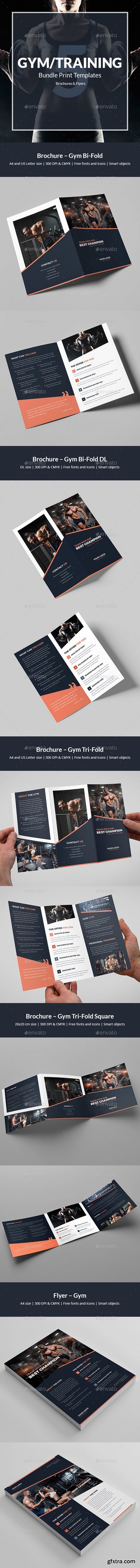 Graphicriver - Gym – Bundle Print Templates 5 in 1 21262640