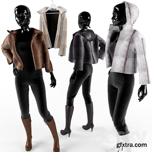 Fur coats 3d Model