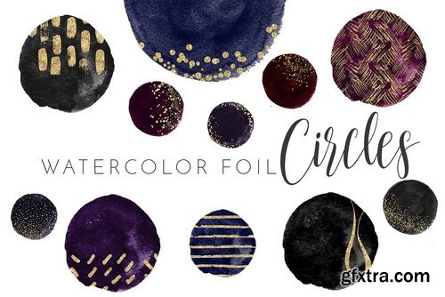 CM - Watercolor Circle Foil Elements 2176758