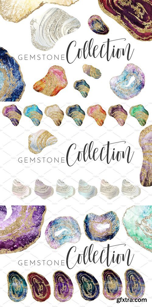 CM - Watercolor & Foil Gemstone Geodes 2176745
