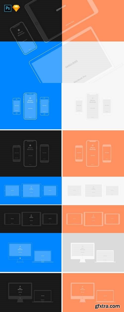 Apple Devices Vector Mockups