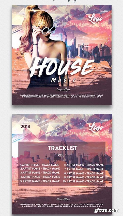 House Music V1 2018 CD Cover PSD Template