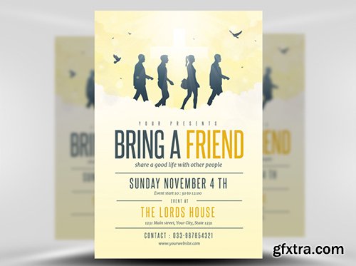 Bring A Friend to Church Flyer Template