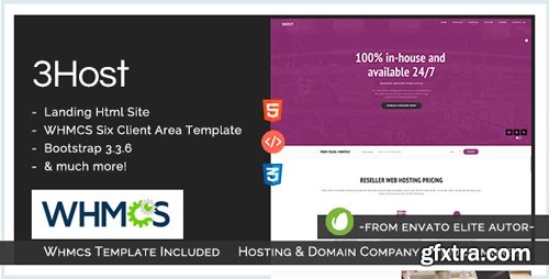 ThemeForest - Hosting Domain Landing Page with WHMCS - 3Host v1.3 - 15313481