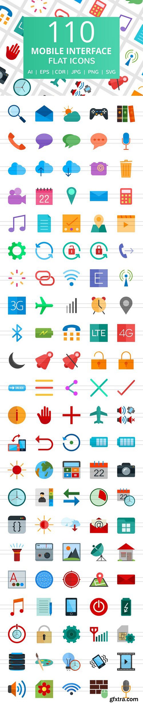 CM - 111 Mobile Interface Flat Icons 2185404