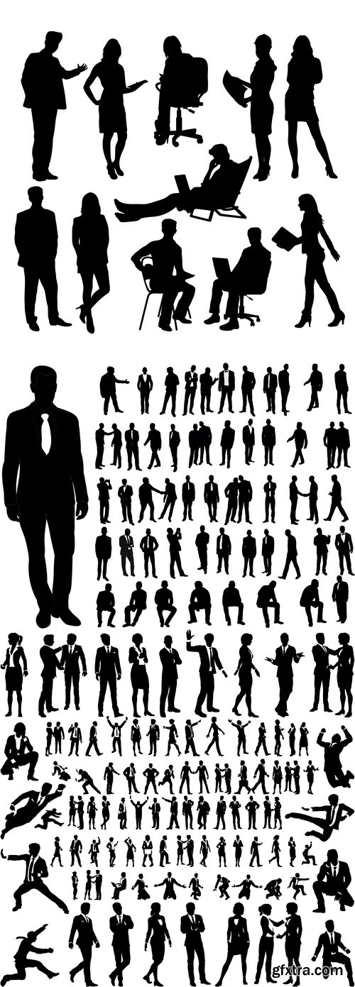 Vectors - Silhouettes of Business People 13