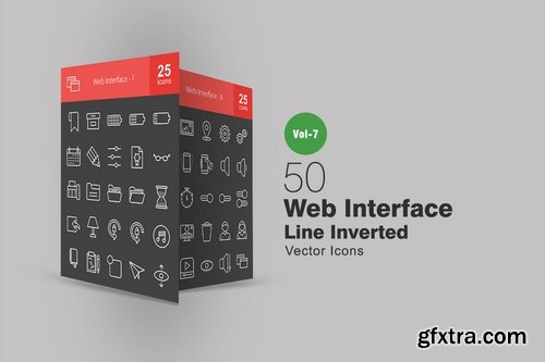 50 Web Interface Line Inverted Icons