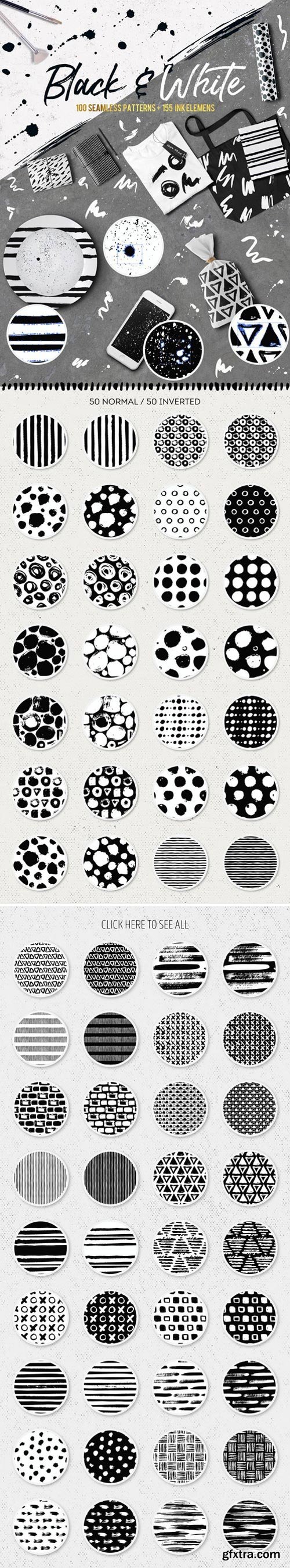 CM - Black&White patterns + ink elements 2202155