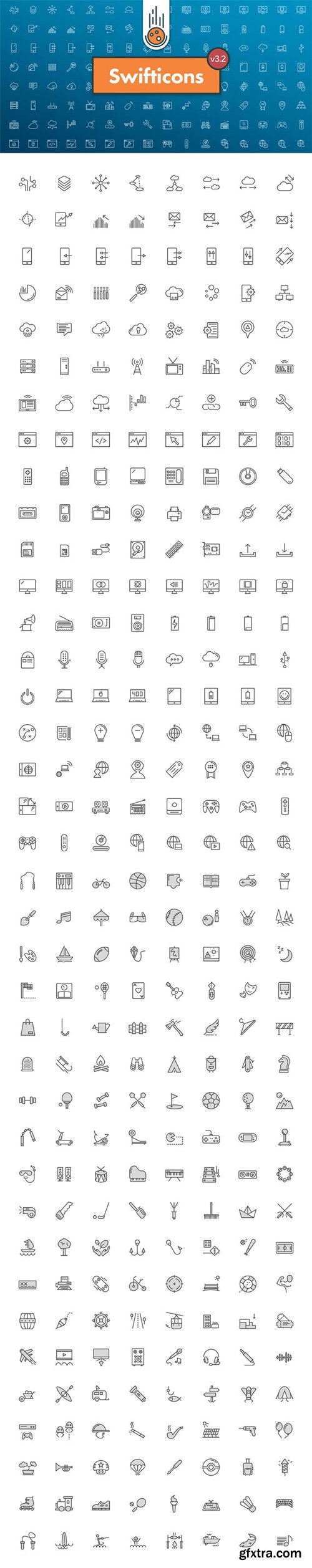 300+ Tech & Activities Icons in Vector [AI/EPS/SVG/PNG/SKETCH]