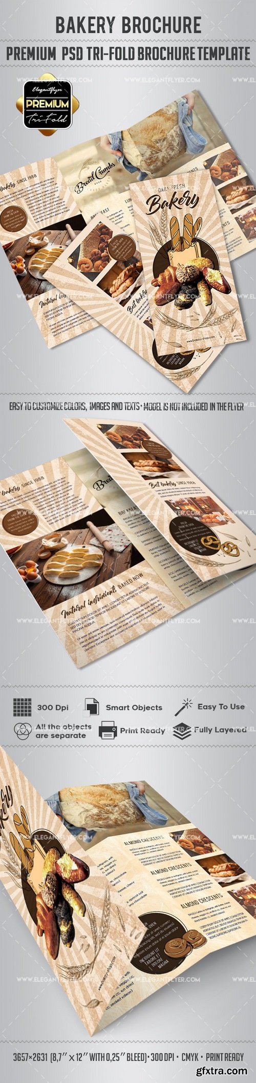 Bakery – Premium Tri-Fold PSD Brochure Template