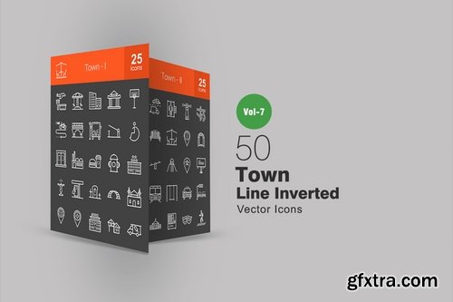 50 Town Line Inverted Icons