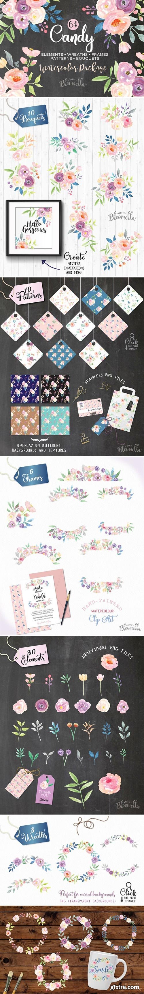 CM - Candy Pastel Watercolor Flower Pack 2227773