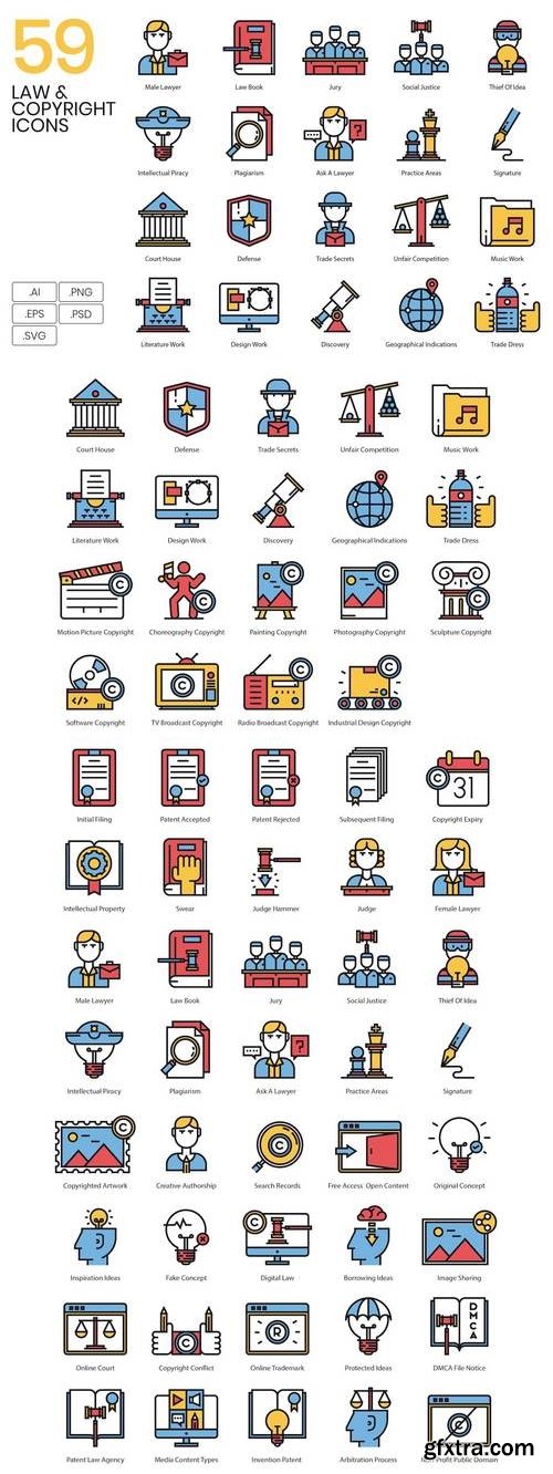 59 Law & Copyright Icons