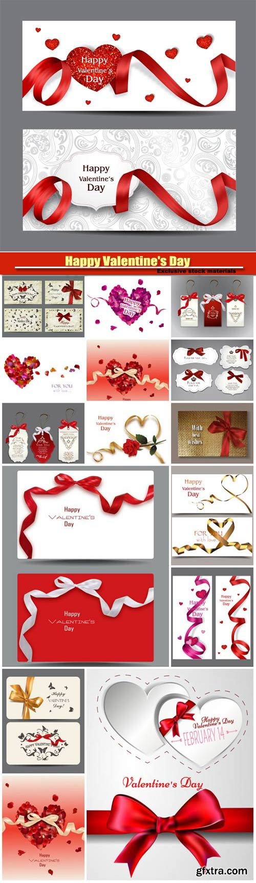 Happy Valentine\'s Day vector, hearts, romance, love #3