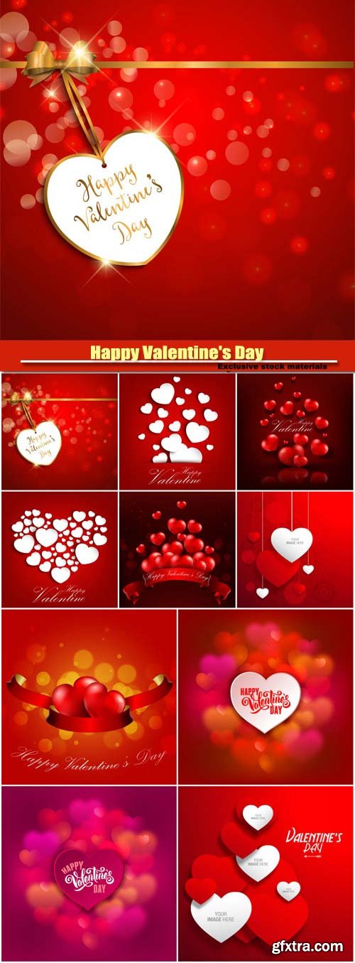 Happy Valentine\'s Day vector, hearts, romance, love