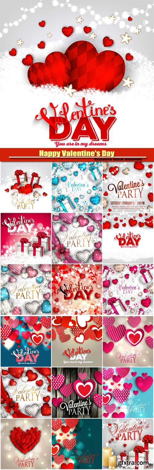 Happy Valentine\'s Day vector, hearts, romance, love