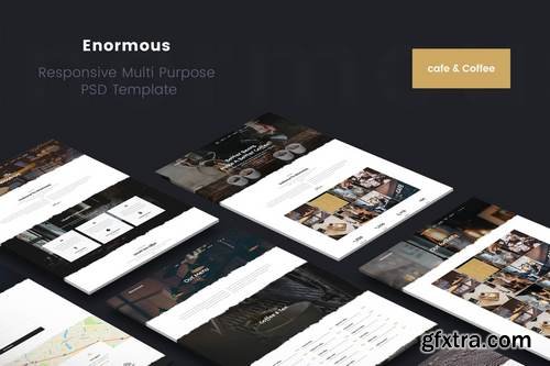 Enormous Cafe & Coffee PSD Template
