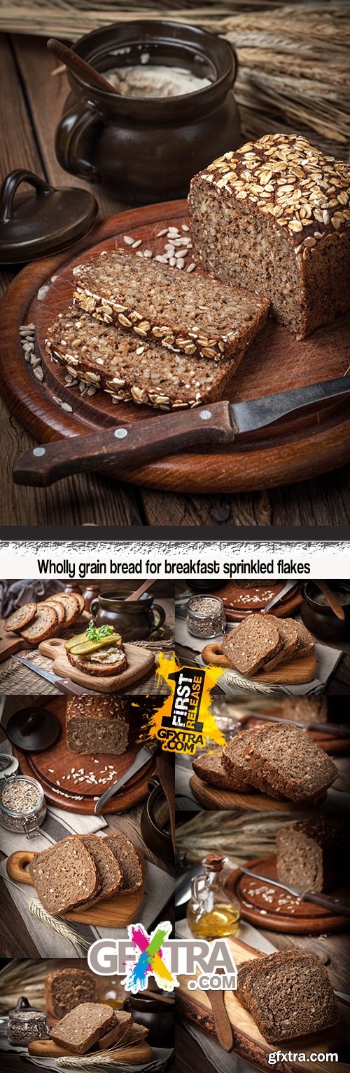 Wholly grain bread for breakfast sprinkled flakes