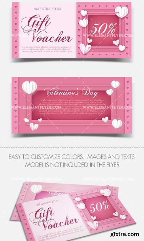 Valentine’s Day V1 2018 Gift Certificate PSD Template
