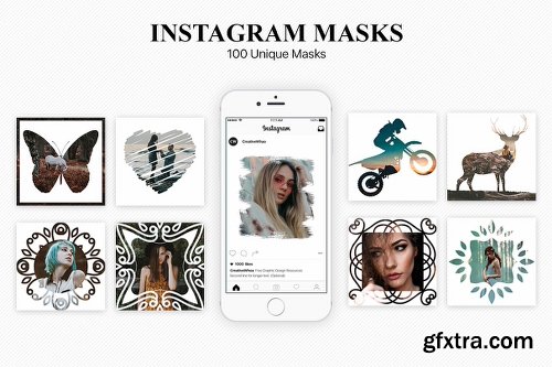 CreativeMarket 100 Instagram Masks PSD Templates 2247576