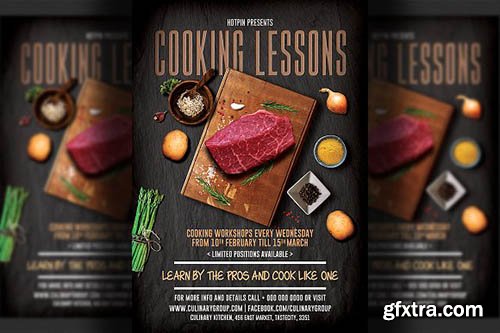 CreativeMarket - Cooking Lessons Flyer Template 2291358