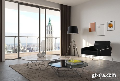 Living Room 3D Interior Scene 10