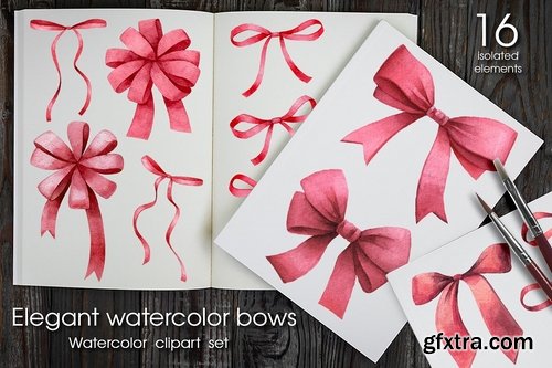CM - Elegant watercolor bows set 2259347