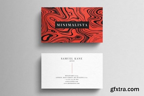 Simple business card on liquid background