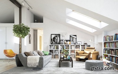 Living Room 3D Interior Scene 14