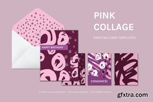 CM - PINK COLLAGE GREETING CARDS 2261516
