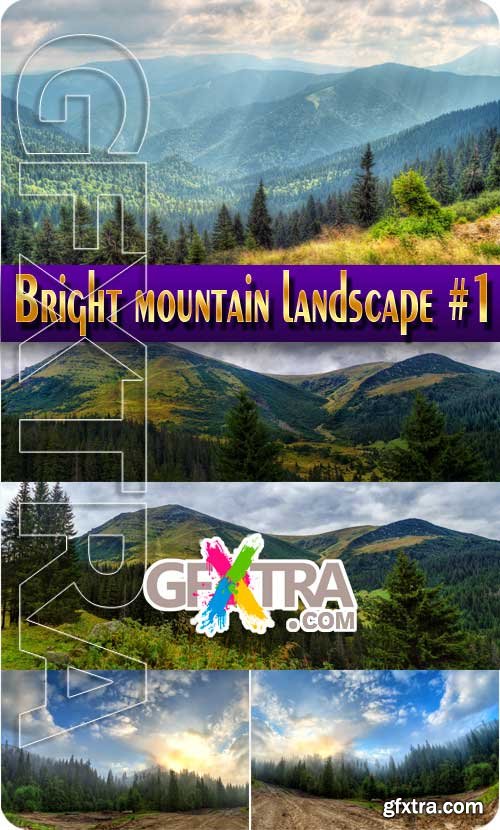 Bright mountain landscape #1 - Stock Photo