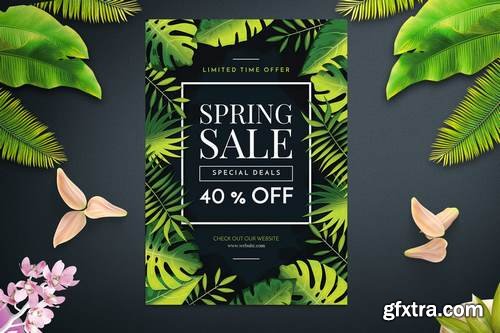 Tropical Spring Sales Flyer Template