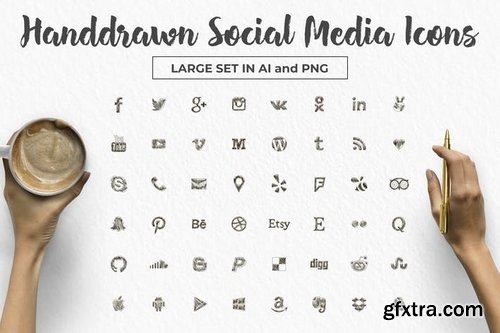 Social Media Icons Large Set