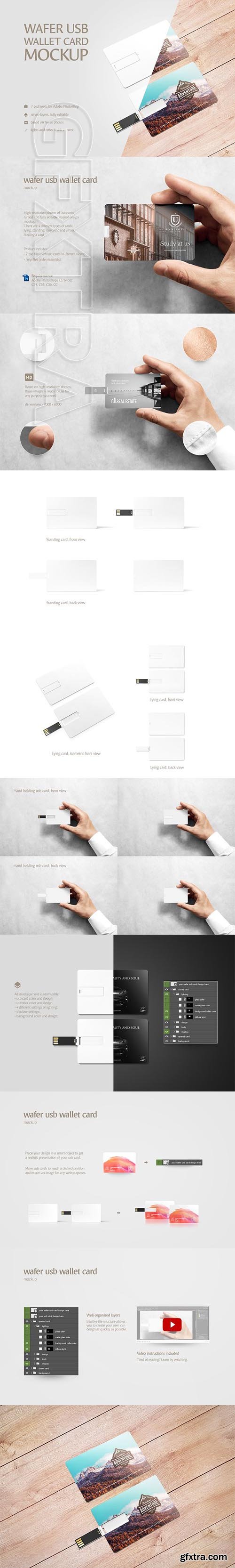 CreativeMarket - Wafer USB Wallet Card Mockup 2310691