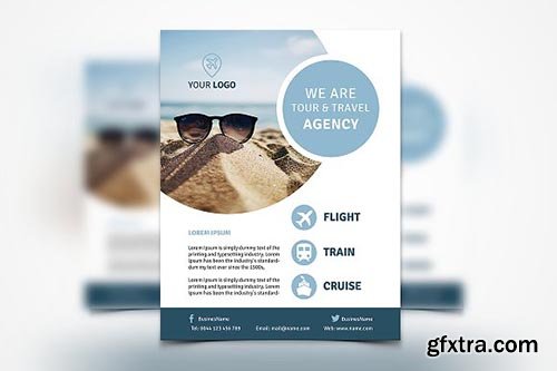 CreativeMarket - Travel Agency Flyer 134 2314419