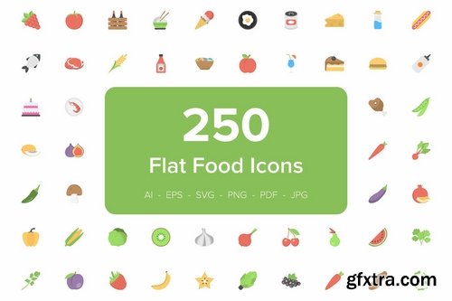 CM - 250 Food Flat Vector Icons 2304090