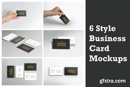 CreativeMarket 6 Style Business Card Mockups 2281641