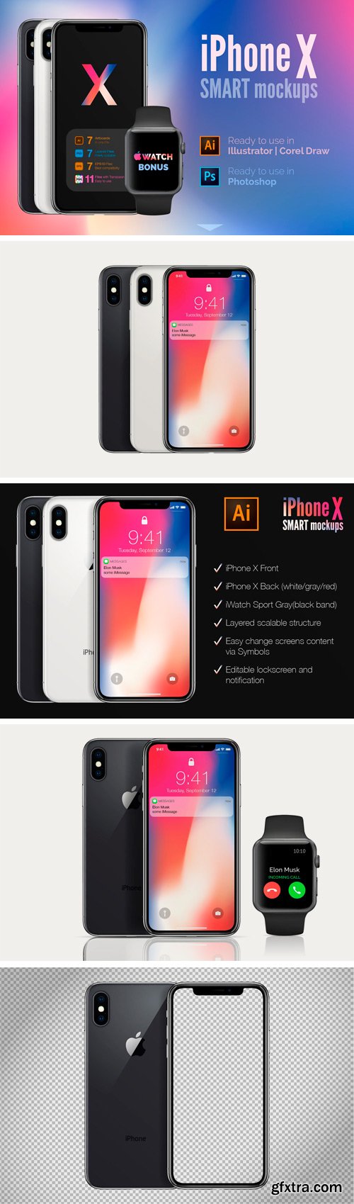 CM - Apple iPhone X mockups (PSD+AI) 2283739